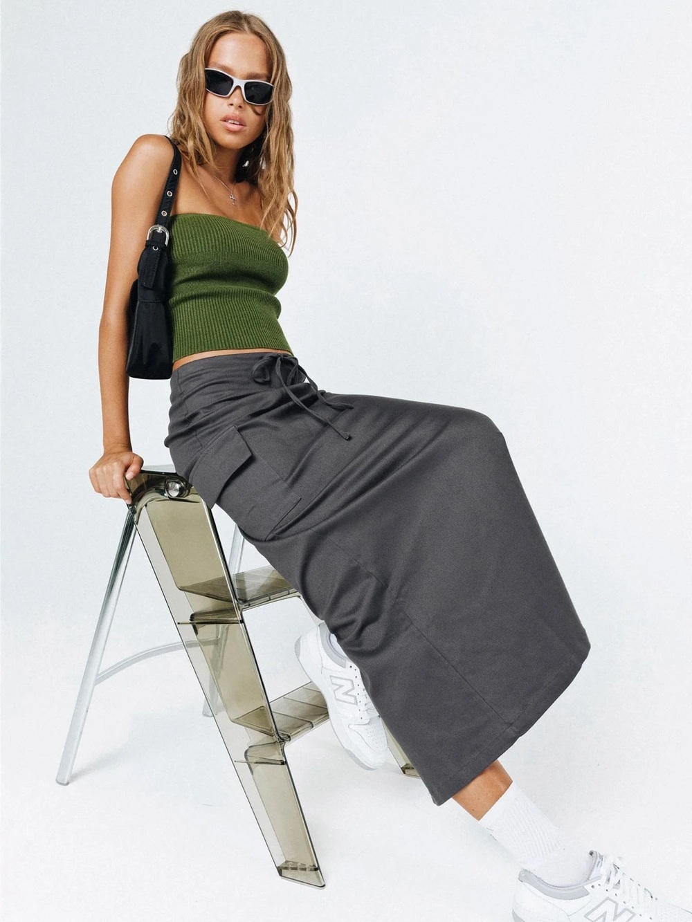 Princess Polly Slate Grey Cargo Maxi Skirt